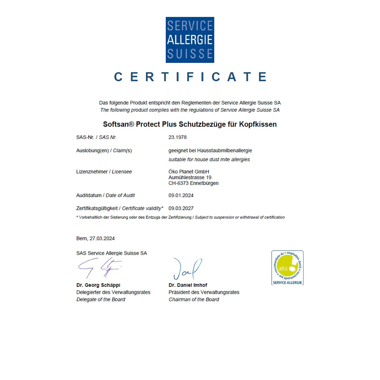 Softsan® Protect Plus Allergiker Kissenbezug | Anti Milben Encasing Maßanfertigung - Softsan
