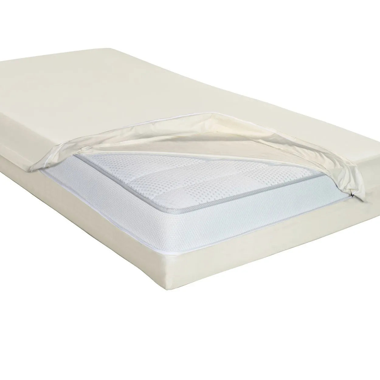 Softsan® Bio Cotton Encasing für Boxspring Matratzen aus Bio Baumwolle | Schutzbezug für Allergiker - Softsan