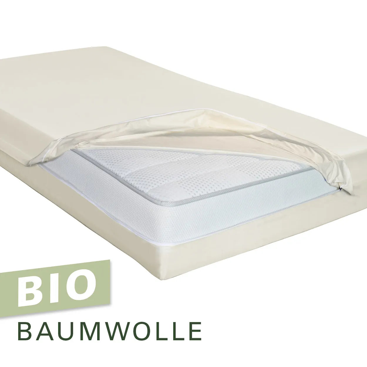 Softsan® Bio Cotton Encasing für Boxspring Matratzen aus Bio Baumwolle | Schutzbezug für Allergiker - Softsan