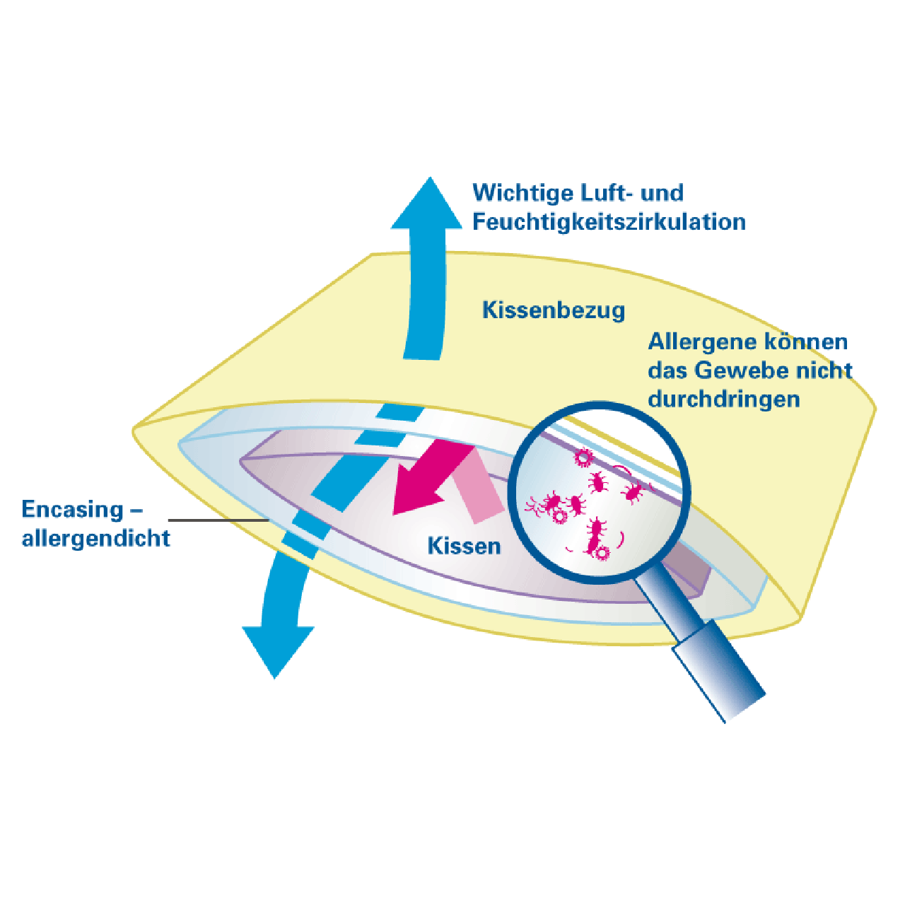Softsan® Anti Milben Encasing für Seitenschläfer Kissen | Extraweich | Schutzbezug für Allergiker - Softsan